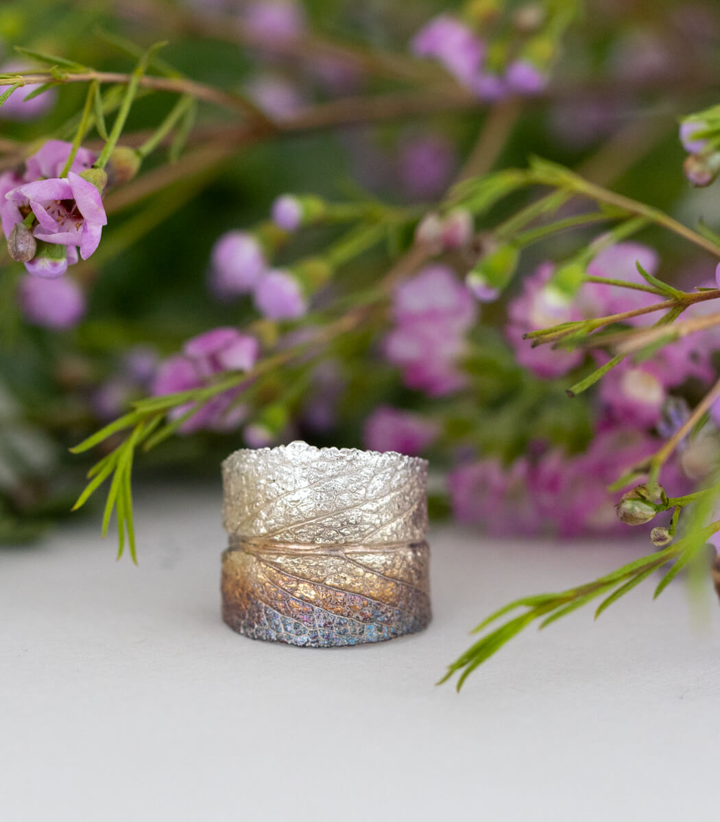 Salbei Ring Silber Gr. 54, zweites Unikat, Recyclingsilber handgefertigt – goodrun