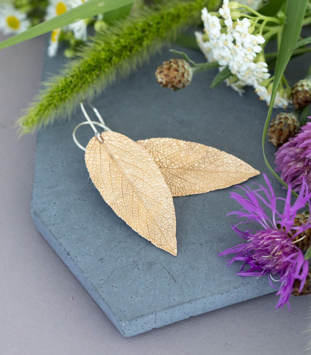 Salbeiblatt Ohrhänger Bronze