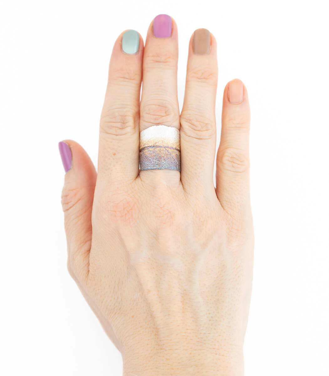 Silber Ring Salbei Gr. 60 – Draufsicht Ringkopf mit Salbeiblatt, Naturschmuck Unikat goodrun