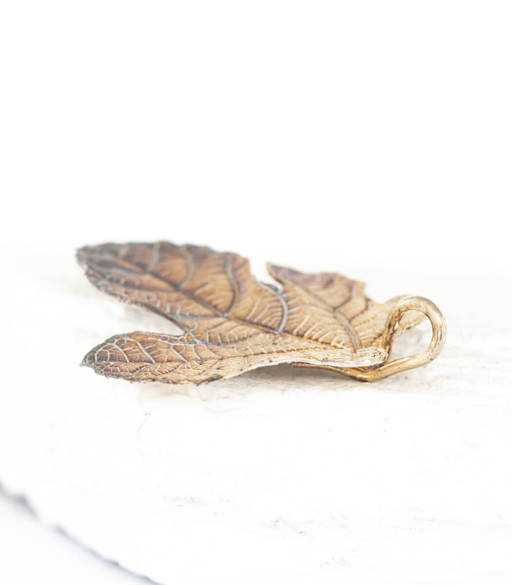 Silber Anhänger Feigenblatt zweites Unikat – Rückseite, Naturschmuck aus echtem Feigenblatt goodrun