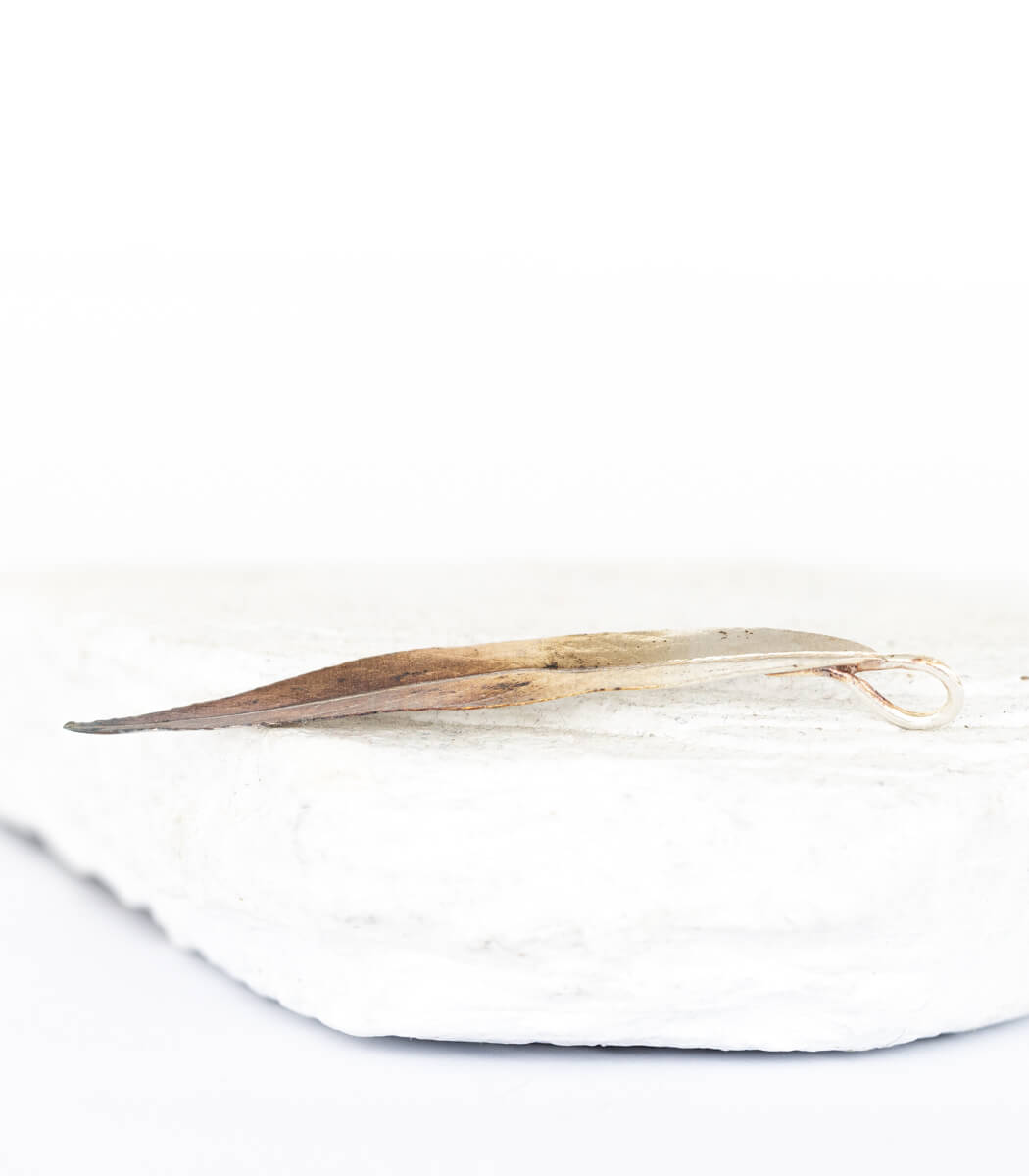 Silber Anhänger Weidenblatt – Rückseite, Naturschmuck aus echtem Weidenblatt von goodrun