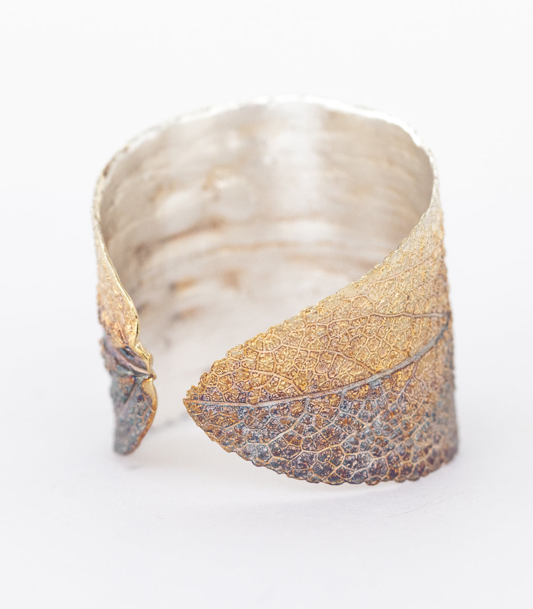 Silber Ring Salbei Gr. 66 – Nahaufnahme Blattstruktur, Naturschmuck aus Recyclingsilber goodrun