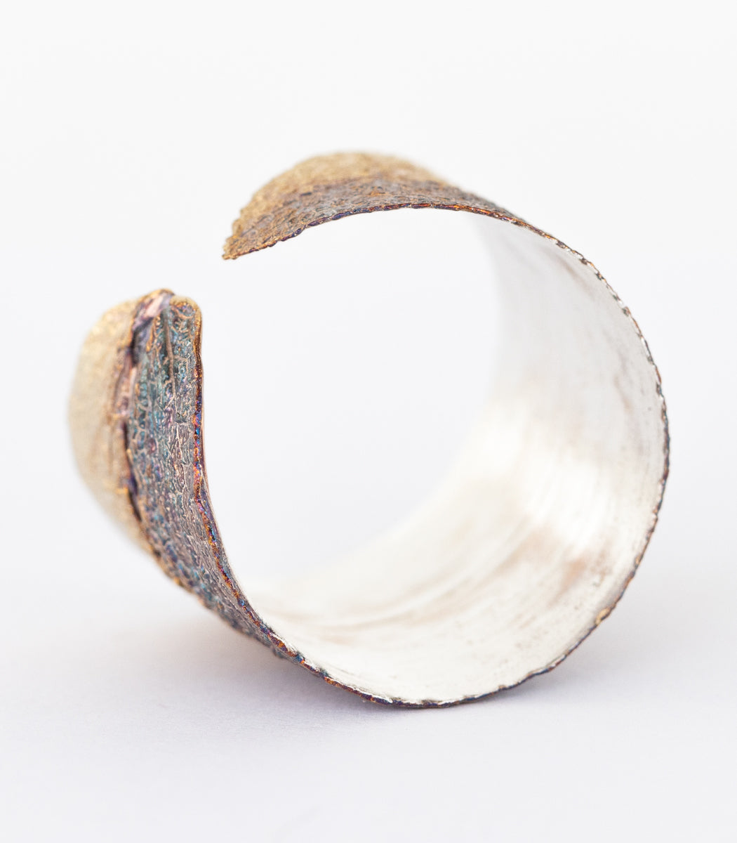 Silber Ring Salbei Gr. 66 – am Finger getragen, Naturschmuck Unikat von goodrun