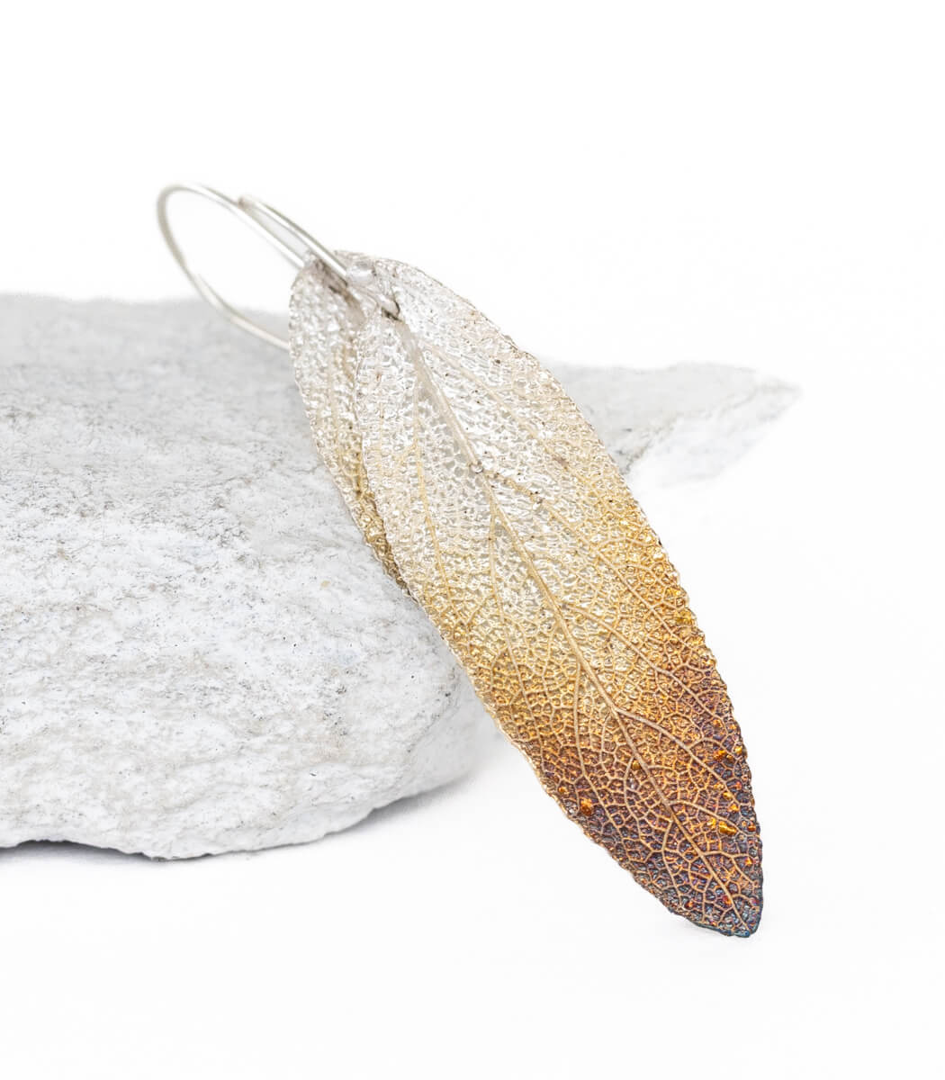 Salbeiblatt Ohrhänger Silber