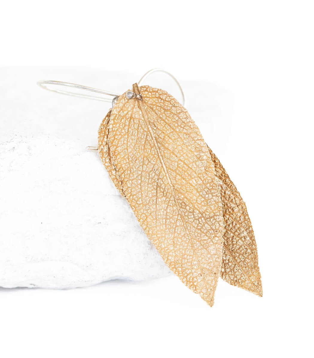 Salbeiblatt Ohrhänger Bronze
