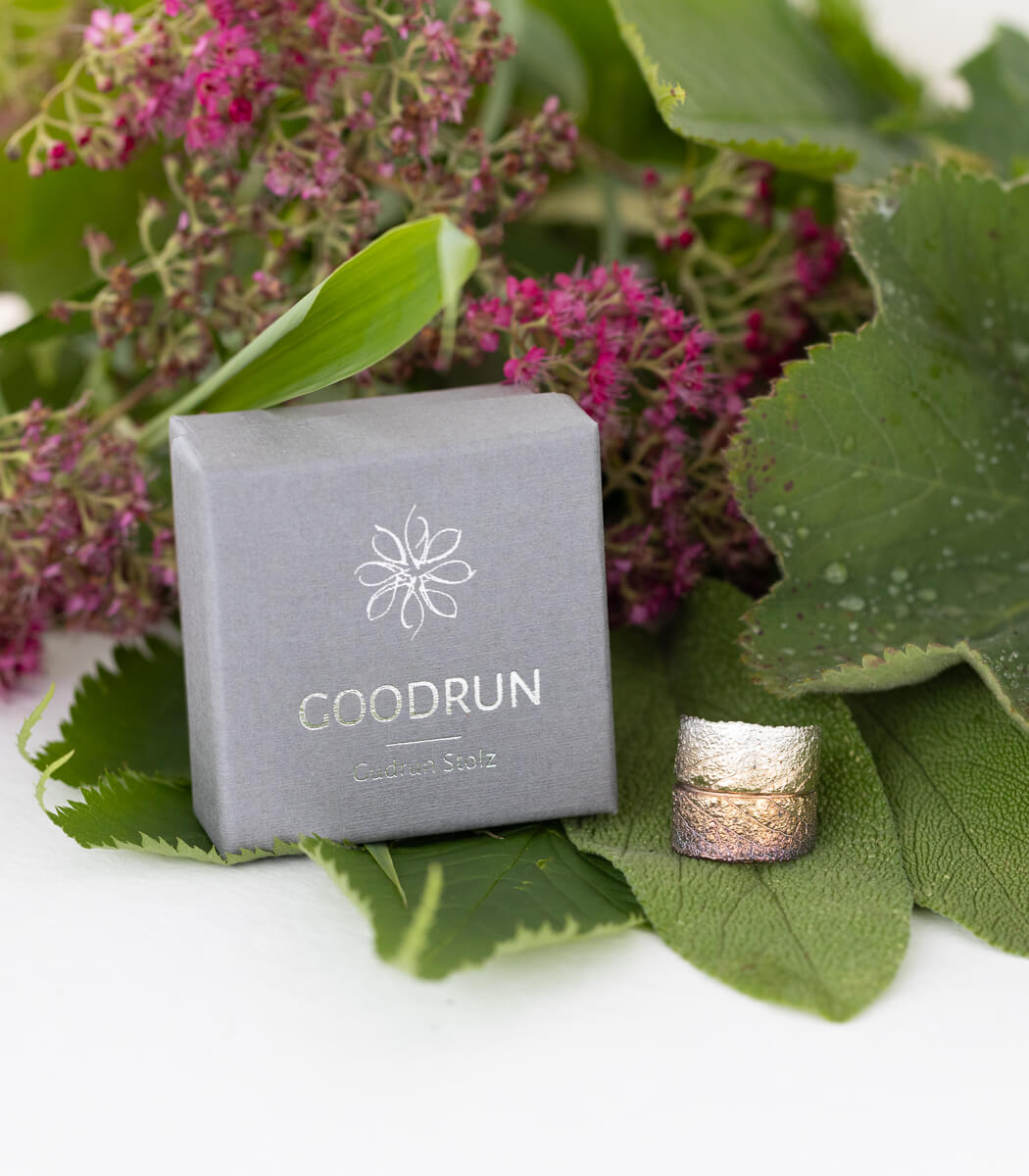 Silber Ring Salbei Gr. 52 – handgefertigter Naturschmuck aus echtem Salbeiblatt, Recyclingsilber goodrun