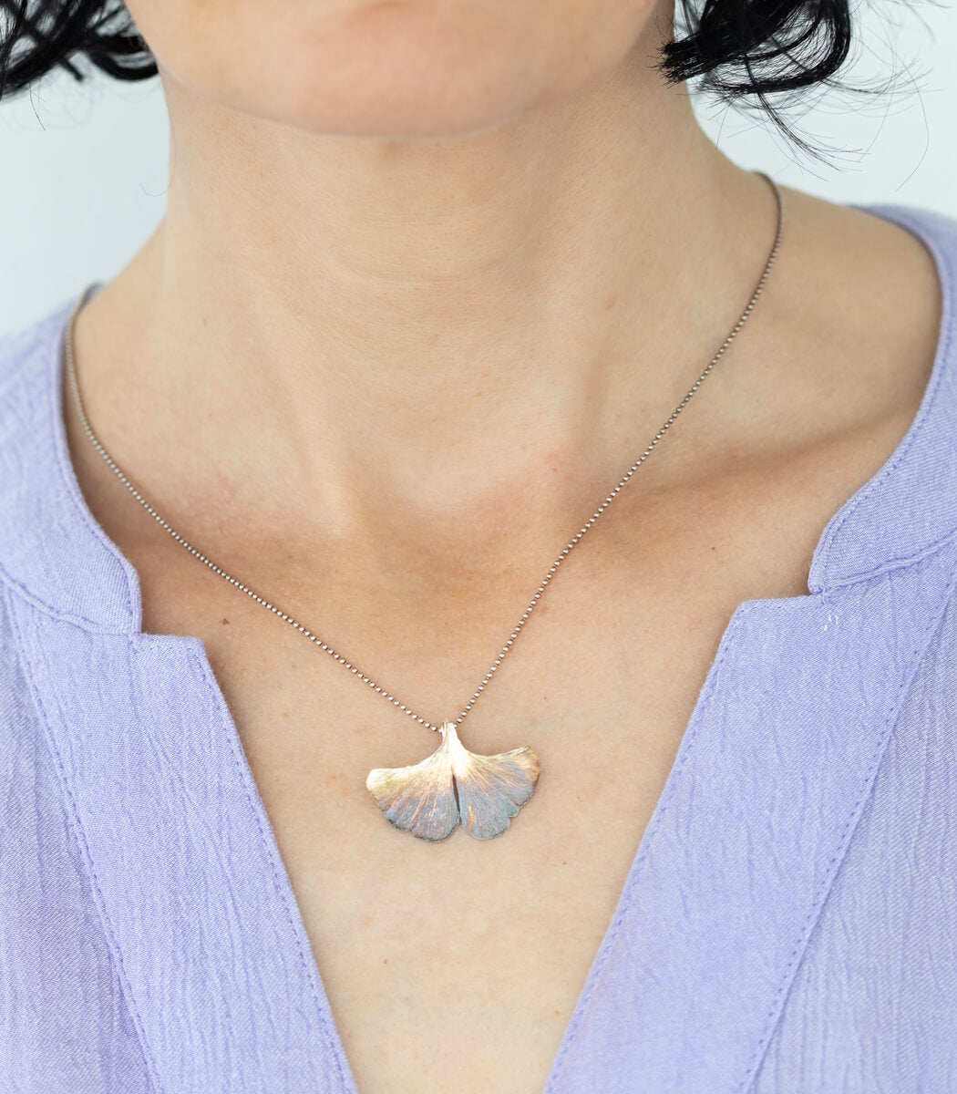 Ginkgo Anhänger Silber