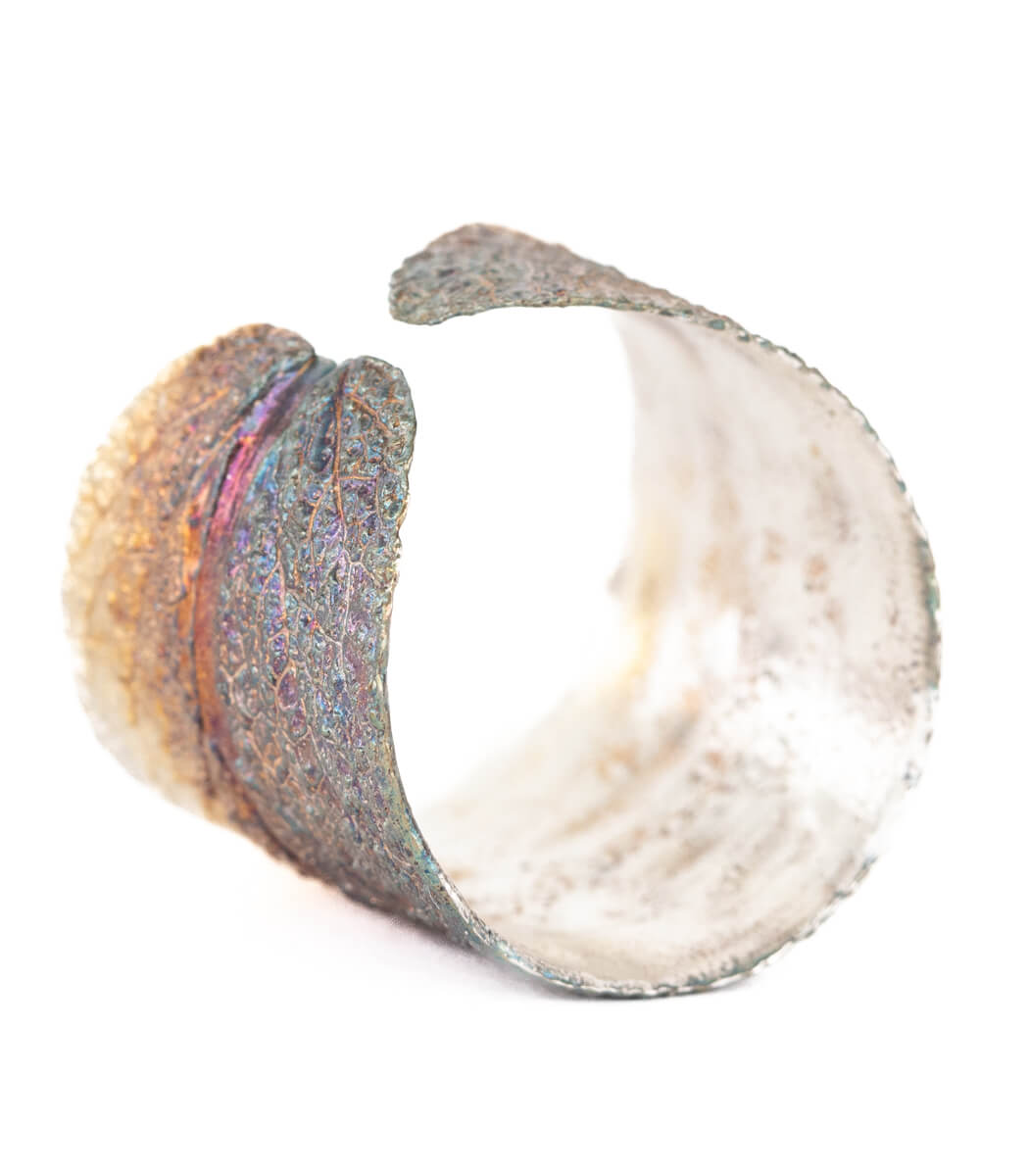 Silber Ring Salbei Gr. 65 – am Finger getragen, Naturschmuck Unikat von goodrun