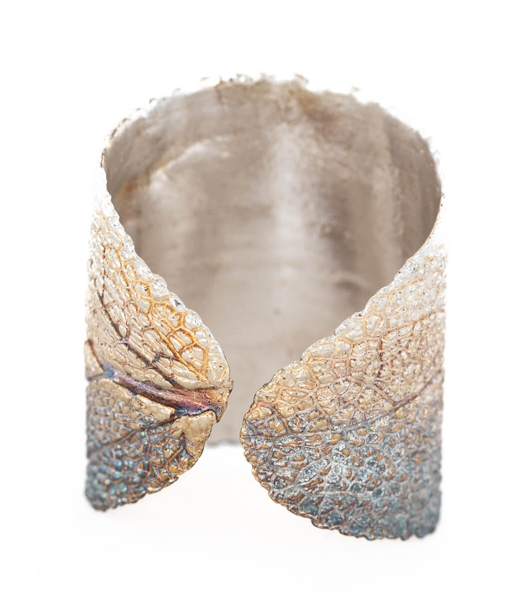 Silber Ring Salbei Gr. 60 weiteres Unikat – am Finger getragen, Naturschmuck goodrun