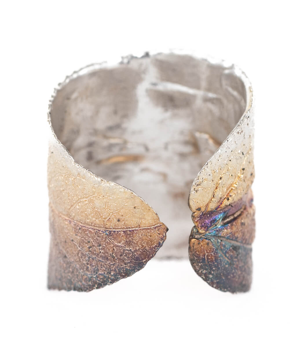 Silber Ring Salbei Gr. 53 neues Unikat – Nahaufnahme Blattstruktur, Recyclingsilber goodrun