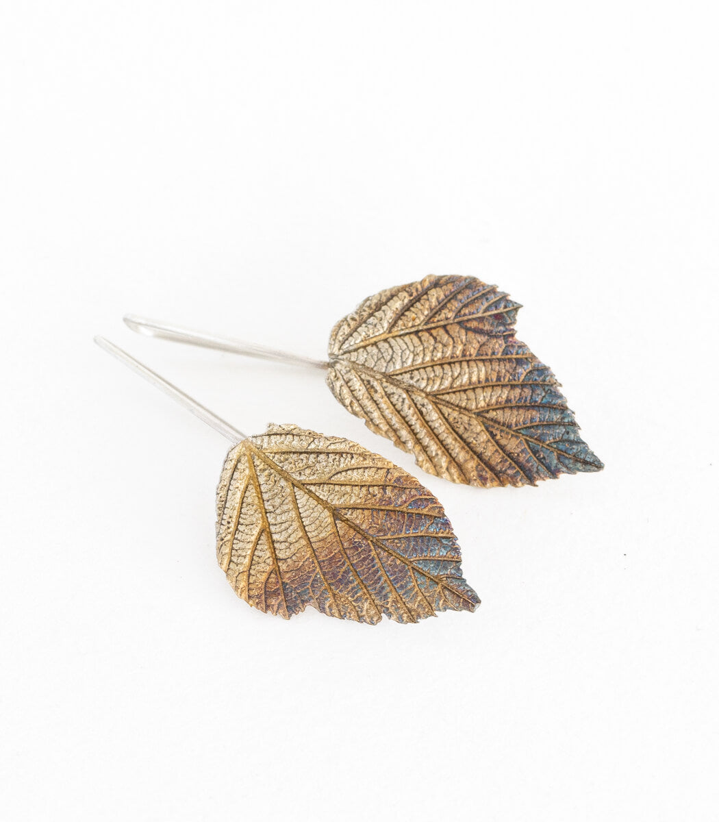 Brombeere Ohrstecker Silber – Rückseite mit Schmetterlingsverschluss, Naturschmuck Unikat goodrun