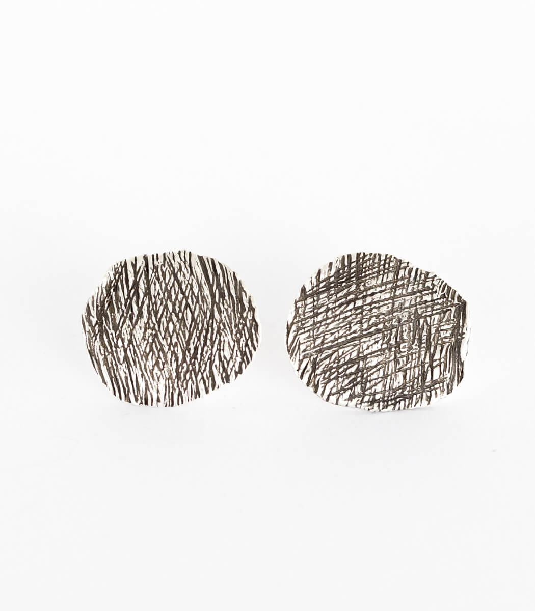 Silber Ohrstecker Schiefer – handgefertigte Naturschmuck Ohrstecker mit echter Schieferstruktur, Recyclingsilber – goodrun