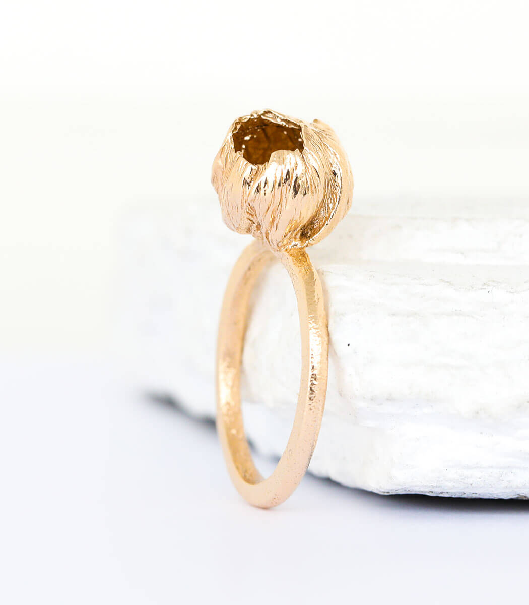 Bronze Ring Blüte Gr. 59