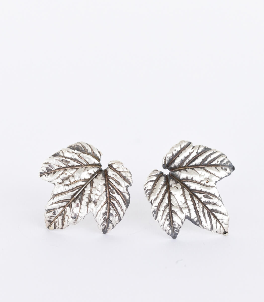Silber Ohrstecker Ahorn – handgefertigte Naturschmuck Ohrstecker aus echtem Ahornblatt, Recyclingsilber – goodrun