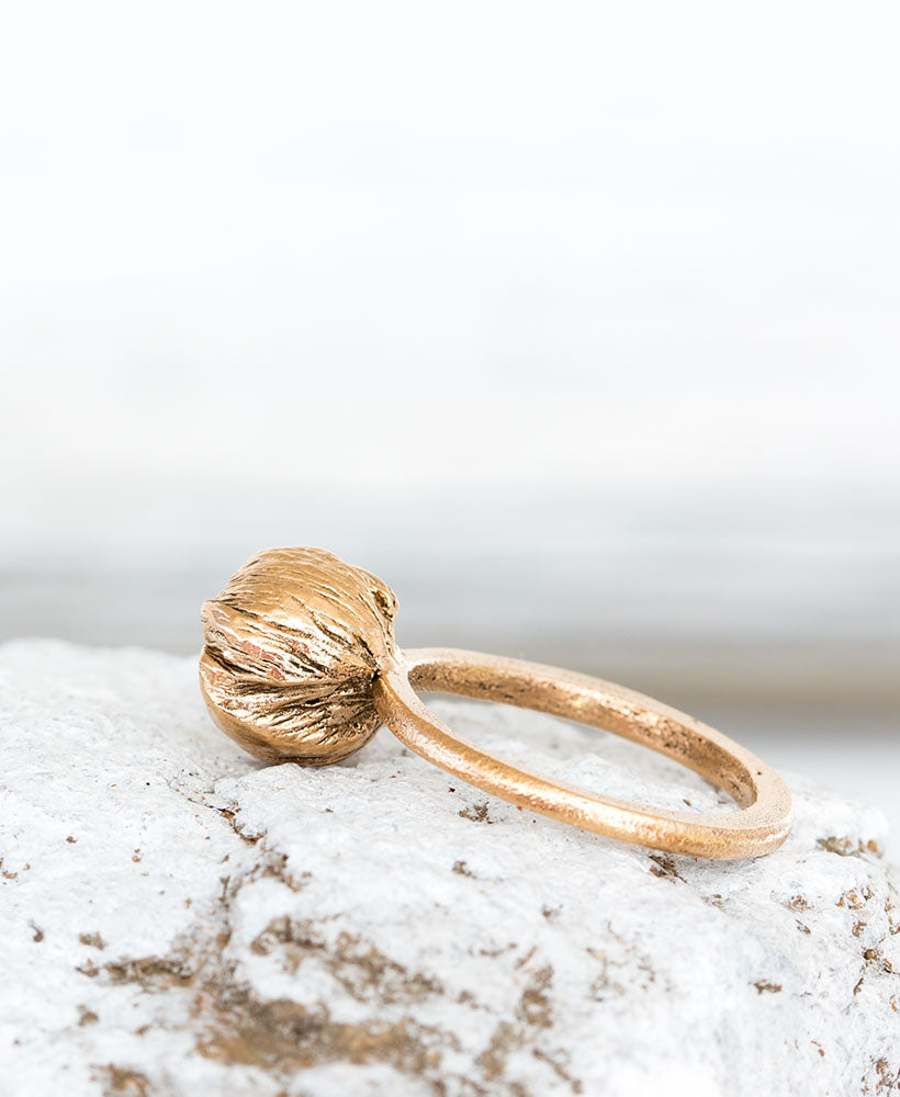 Bronze Ring Blüte Gr. 54
