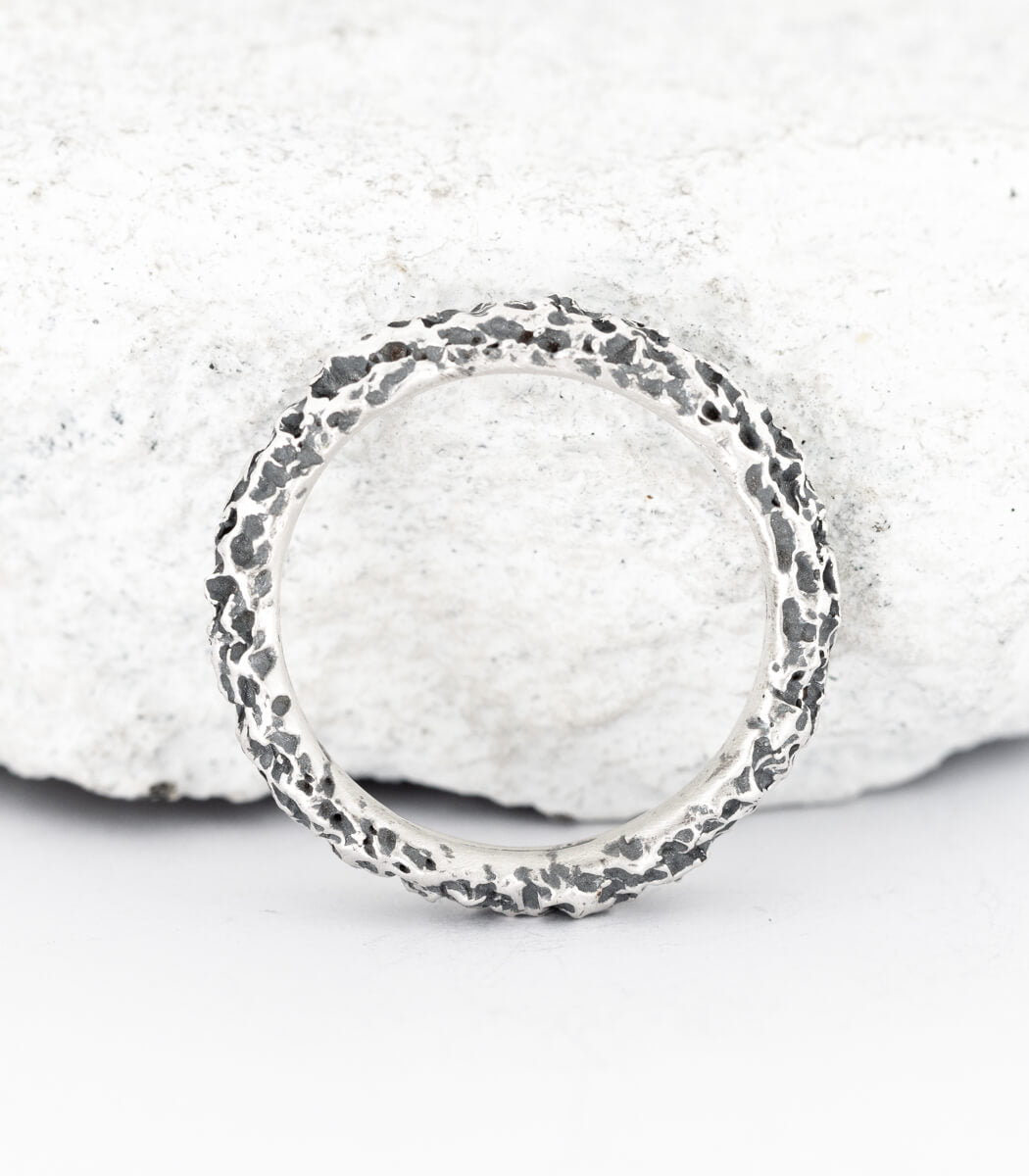 Silber Ring Korallenstruktur schmal Gr. 56