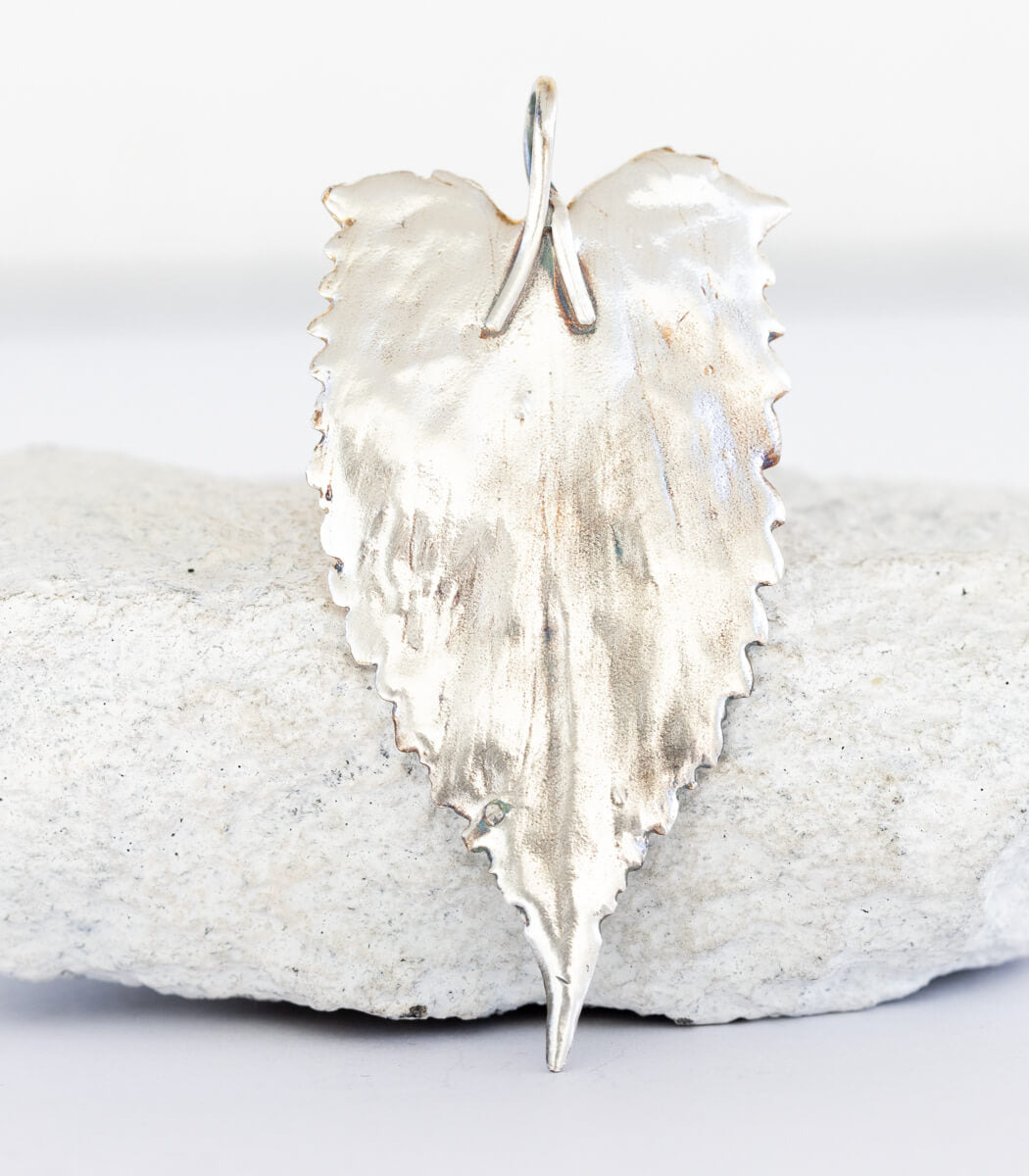 Silber Anhänger Salbeiblatt