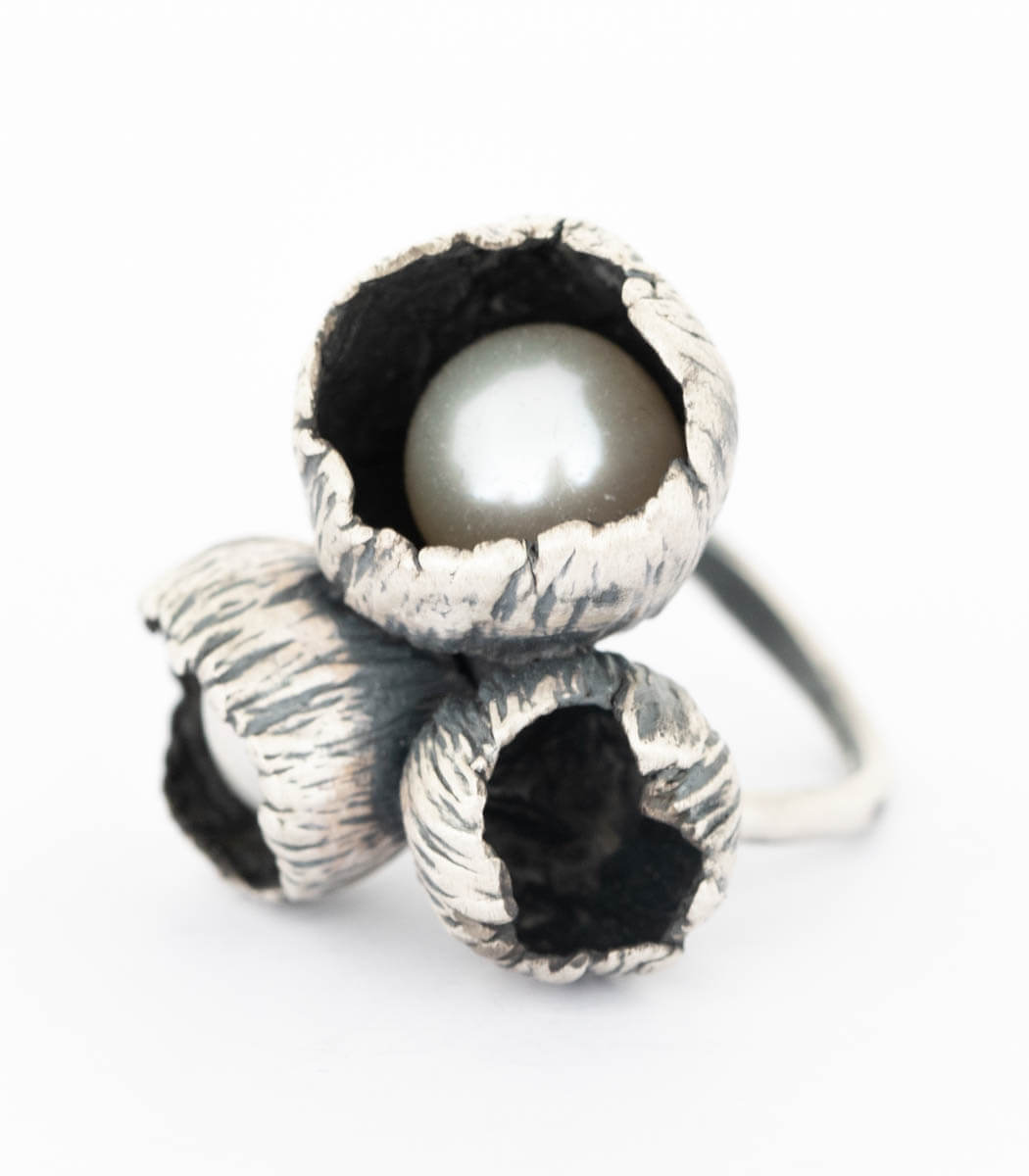 Silber Ring 3 Blüten Gr. 53