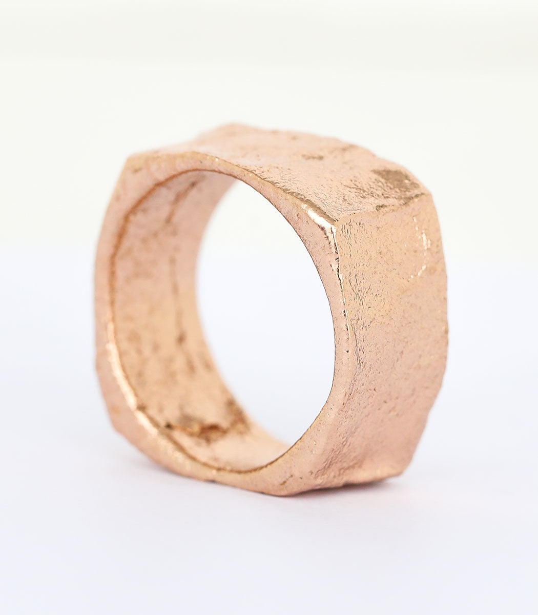 Bronze Ring Steinstruktur Gr. 56