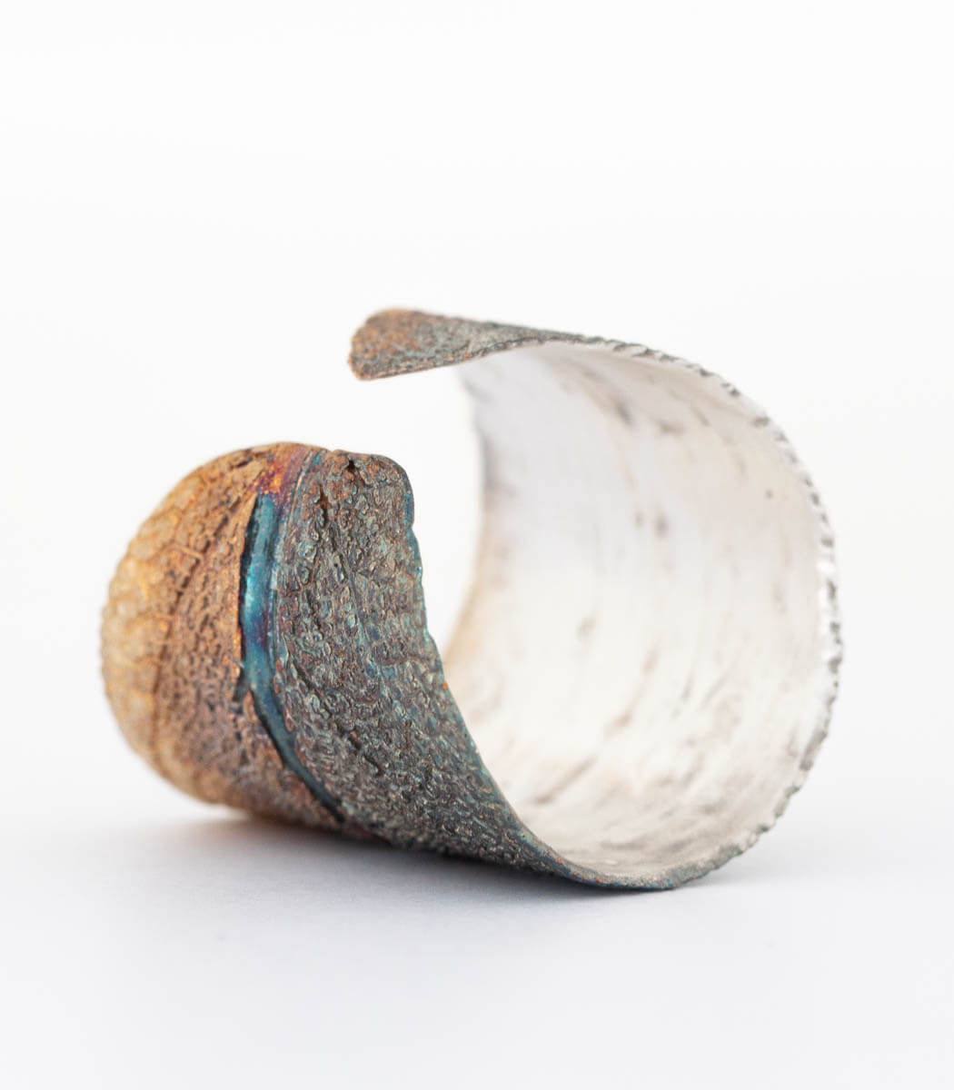 Silber Ring Salbeiblatt Gr. 61 – Vergleich mit echtem Salbeiblatt, Naturschmuck Unikat aus Recyclingsilber