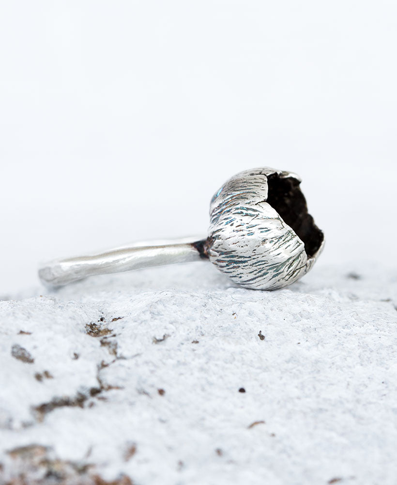 Silber Ring Blüte Gr. 54