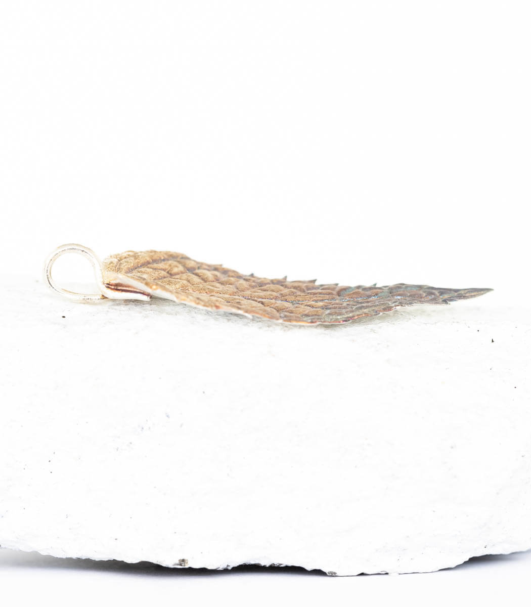 Silber Minze Anhänger – Größenvergleich auf der Hand, Naturschmuck Einzelstück von goodrun