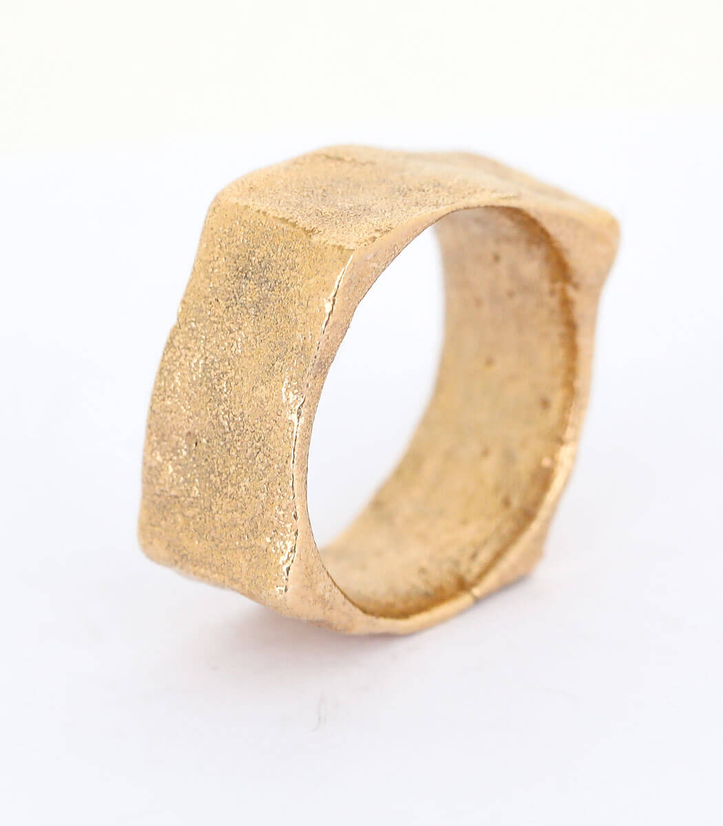 Bronze Ring Steinstruktur Gr. 55
