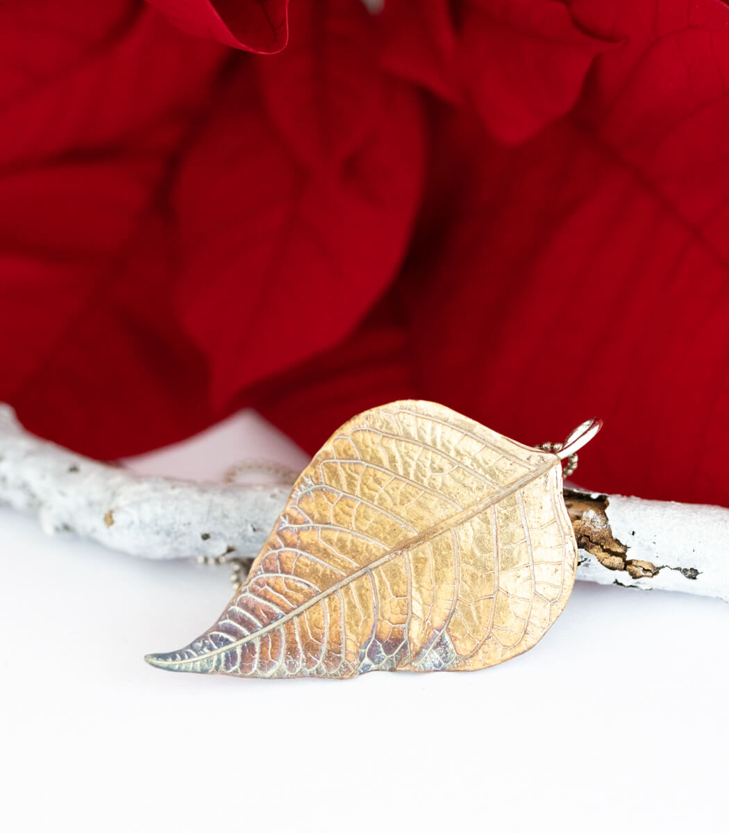 Weihnachtsstern Silber Anhänger getragen – Naturschmuck Kette, handgefertigtes Unikat von goodrun
